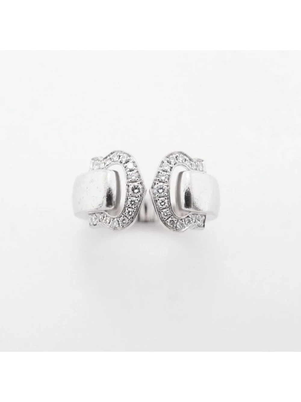 Cartier Ring 2C Boucles 18k White Gold Diamond